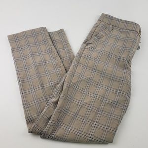 Plaid ankle cut work pants
